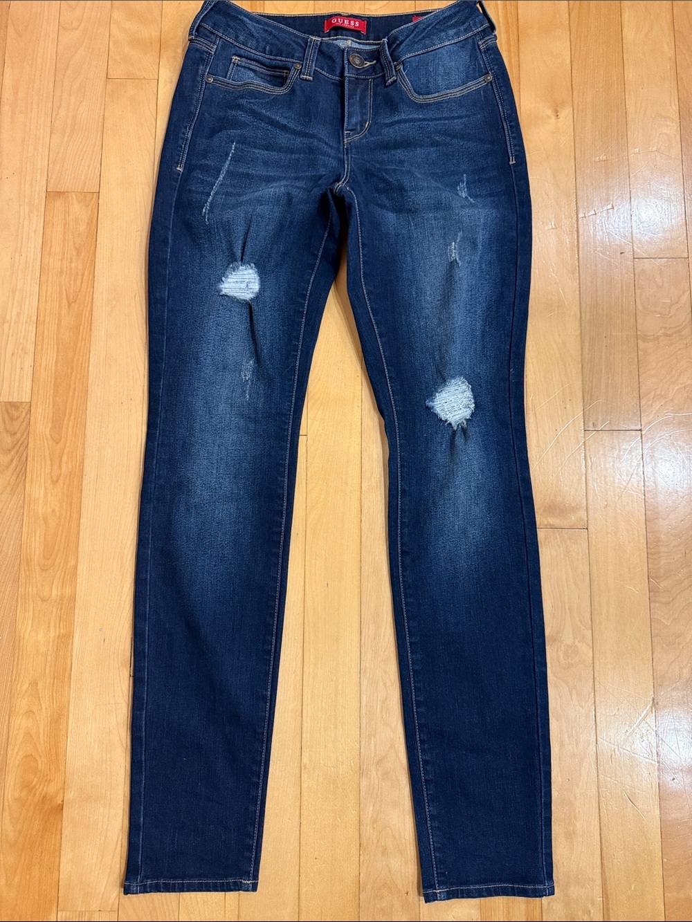 Guess Dark Blue Distressed Skinny Jeans